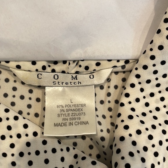 COMO Stretch cowl neck polka dot blouse - Picture 9 of 10